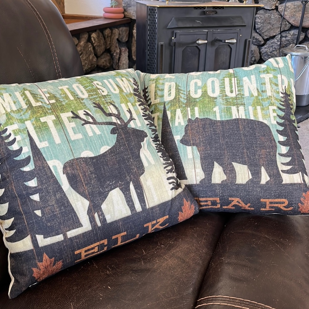 Cabin decor throw pillows